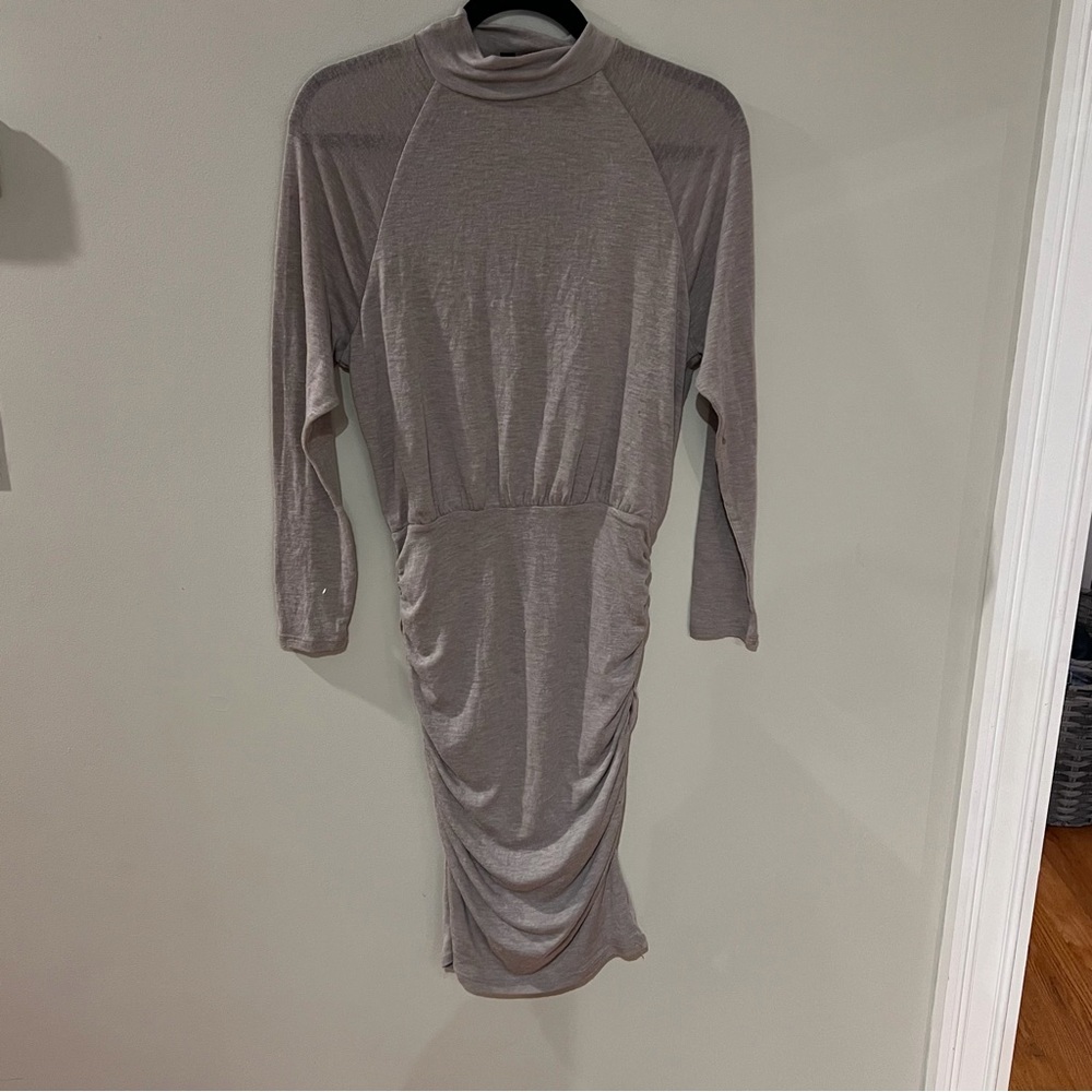 Express Gray Mock Turtleneck Long Sleeve Dress